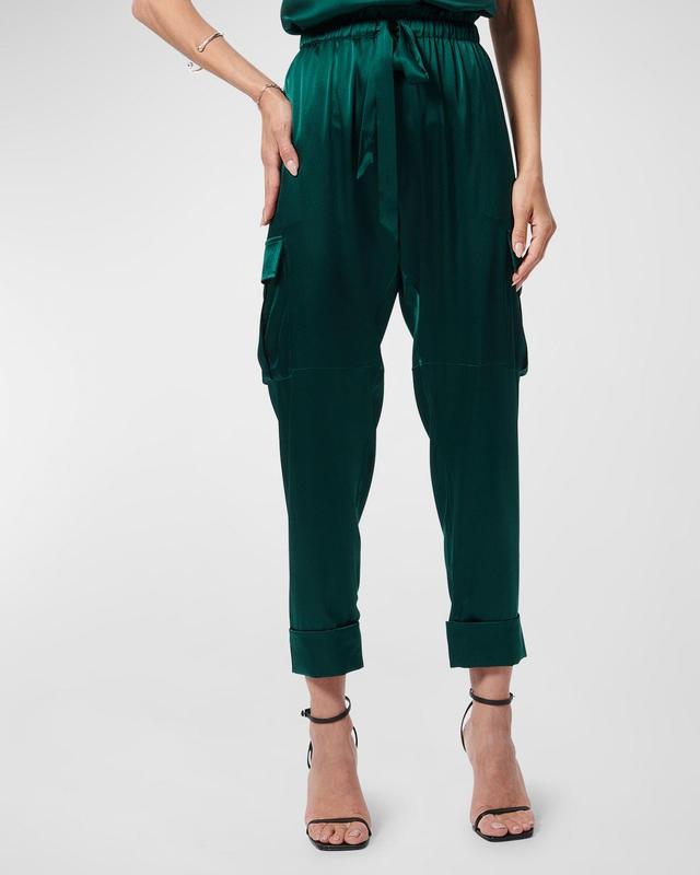 Womens Carmen Silk Charmeuse Cargo Pants Product Image