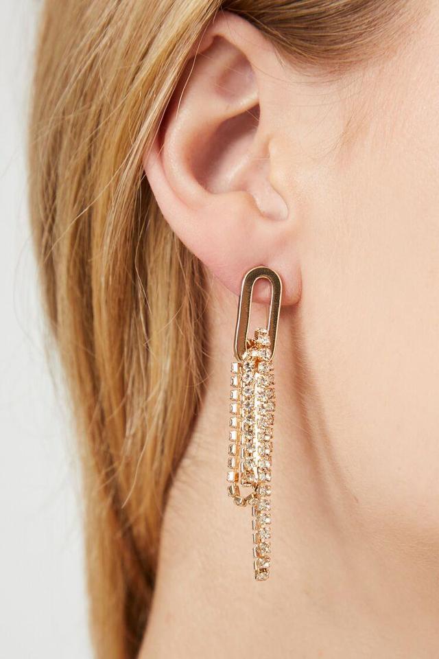 Rhinestone Geo Drop Earrings | Forever 21 Product Image