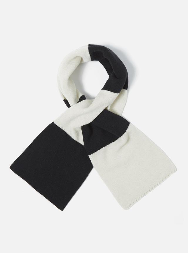 Universal Works Deluxe Football Scarf in Ecru/Black Soft Wool Product Image