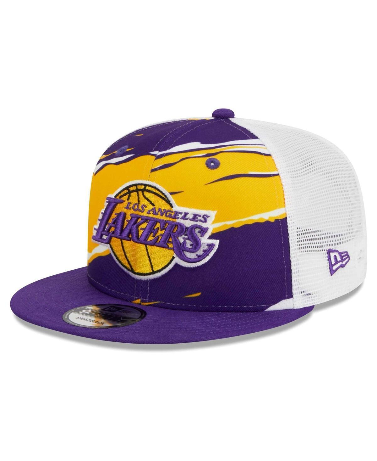 Mens New Era Purple Los Angeles Lakers Tear Trucker 9FIFTY Adjustable Hat - Purple Product Image