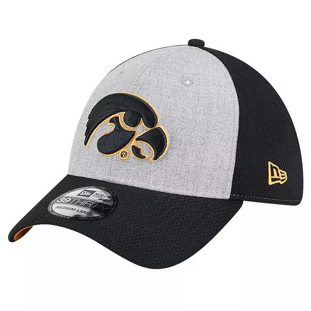 Mens New Era Heather Gray/Black Iowa Hawkeyes Two-Tone 39THIRTY Flex Hat Product Image