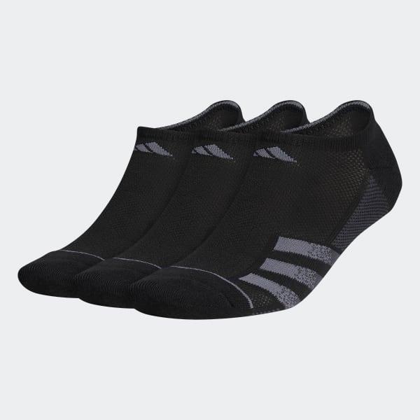 adidas Superlite Stripe 3 No Show Socks 3-Pair (Black/Night Grey/Onix Grey) Men's Crew Cut Socks Shoes Product Image