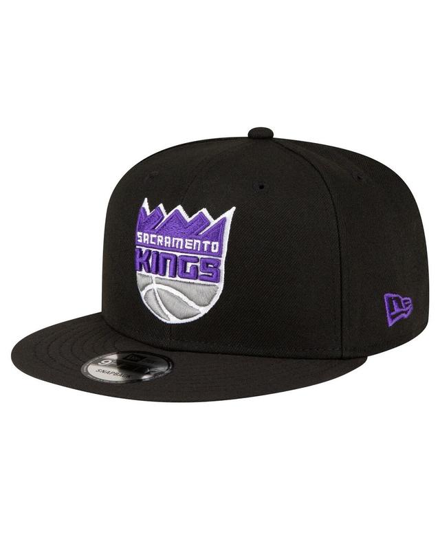 Mens New Era Black Sacramento Kings Official Team Color 9FIFTY Snapback Hat Product Image