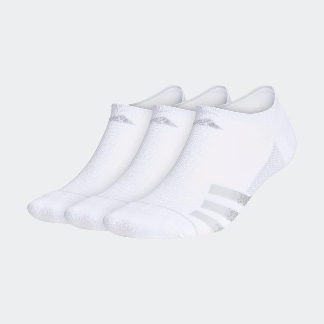 adidas Superlite Stripe No-Show Socks 3 Pairs White XL Product Image