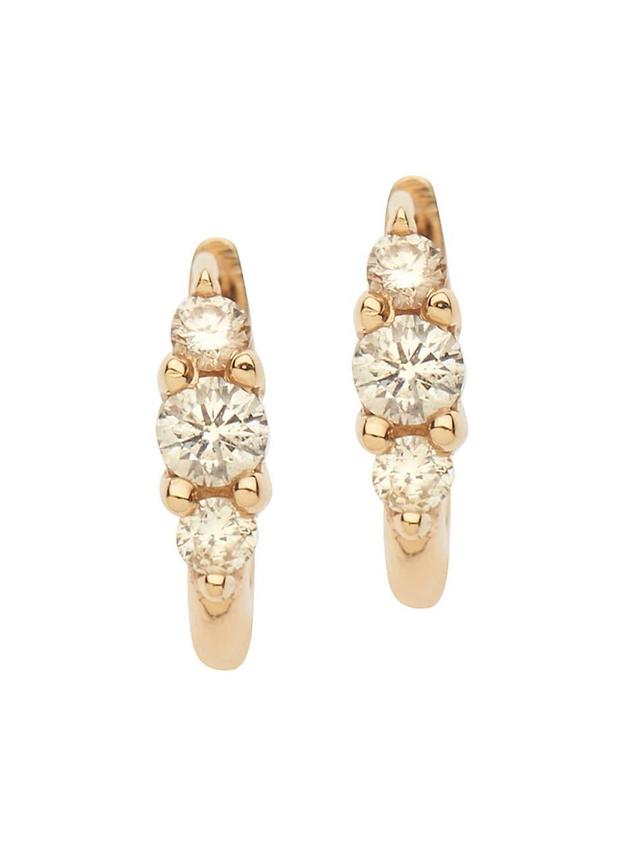 Womens Rivulet Small 18K Yellow Gold & Diamond Oval Hoops Product Image