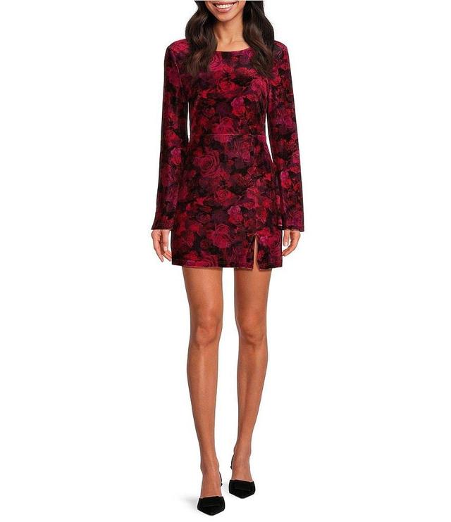 C&V Chelsea & Violet Round Neck Bell Sleeves Tie Back Printed Floral Dress Product Image