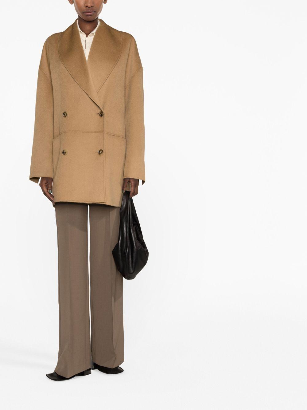 Double-breasted Wool Jacket Camel In Brown Product Image