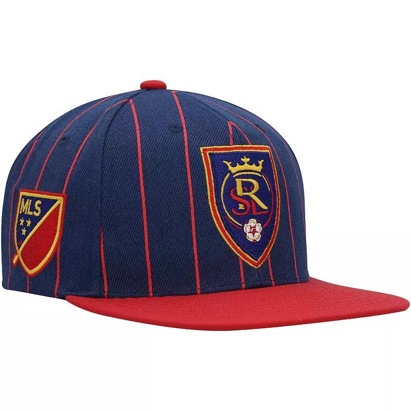 Mens Mitchell & Ness Navy Real Salt Lake Team Pin Snapback Hat Product Image