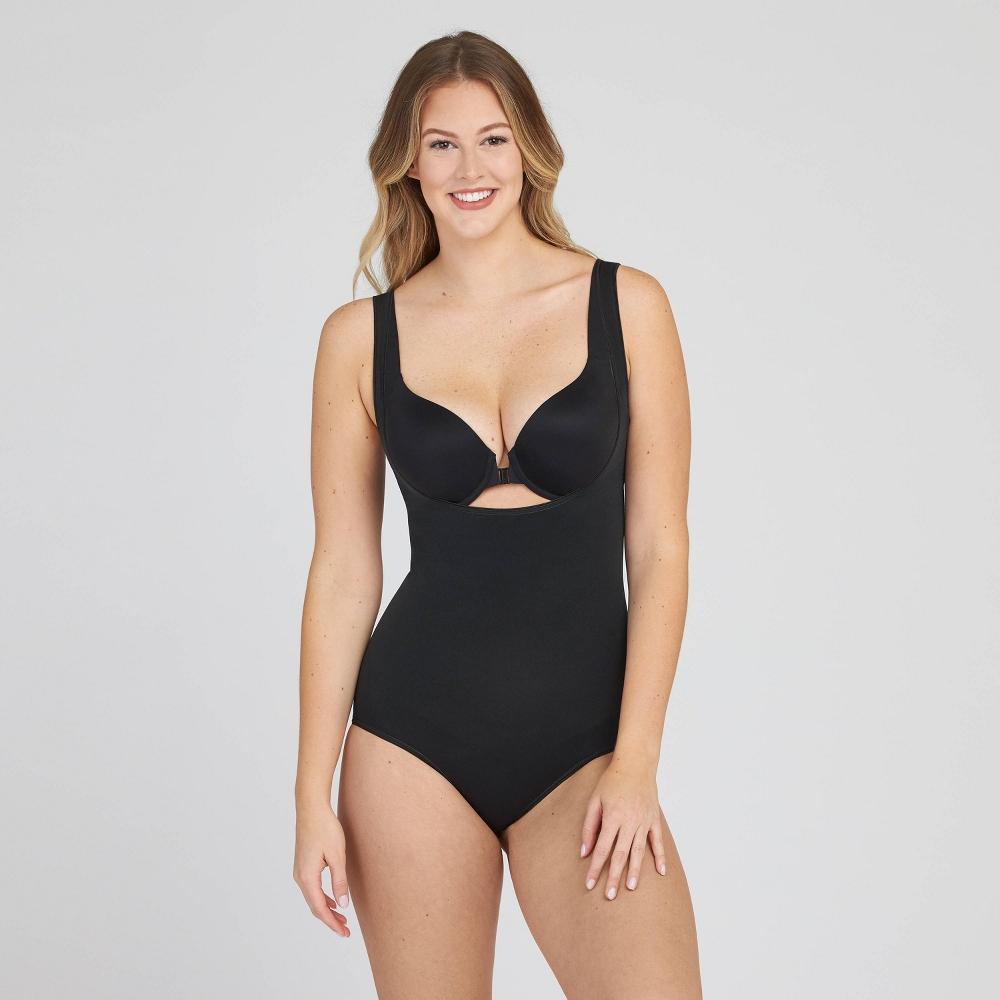 ASSETS by SPANX Women's Remarkable Results Open-Bust Brief Bodysuit - Black S Product Image