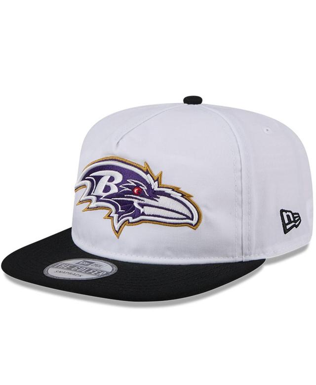 New Era Mens White/Black Baltimore Ravens 2024 Nfl Training Camp Golfer Snapback Hat Product Image