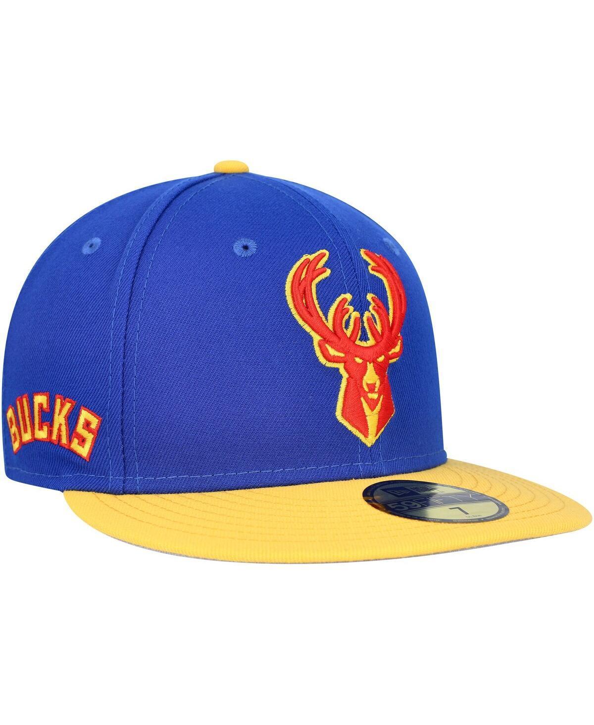 Mens New Era Blue Milwaukee Bucks Side Patch 59FIFTY Fitted Hat Product Image