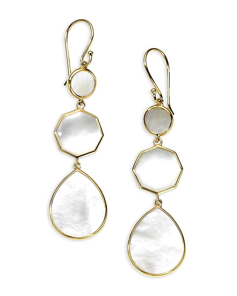 Womens Small Crazy 8s 18K Yellow Gold & Mother-Of-Pearl Triple-Drop Earrings Product Image