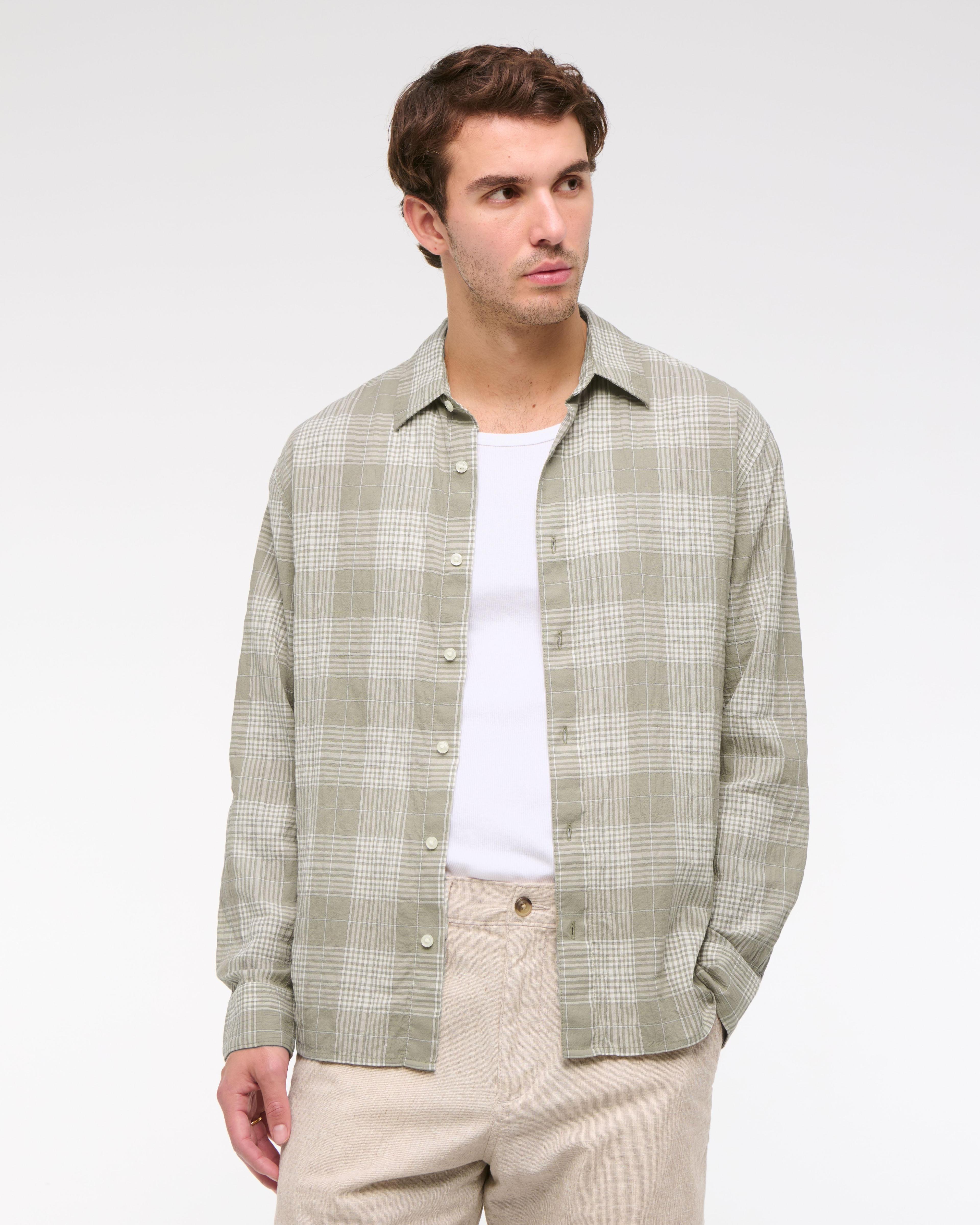 Textured Button-Up Shirt Product Image