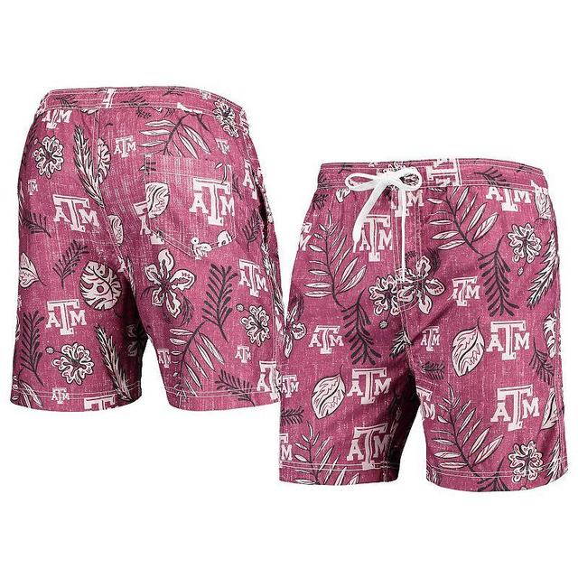 Mens Wes & Willy Maroon Texas A&M Aggies Vintage Floral Swim Trunks Product Image