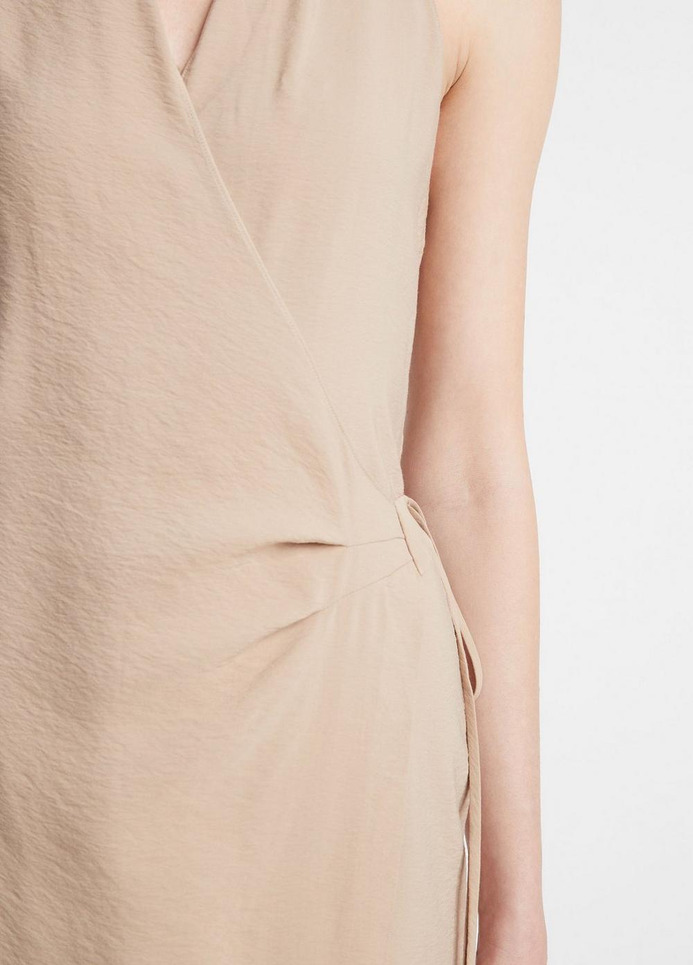 Draped-Neck Wrap Dress Product Image