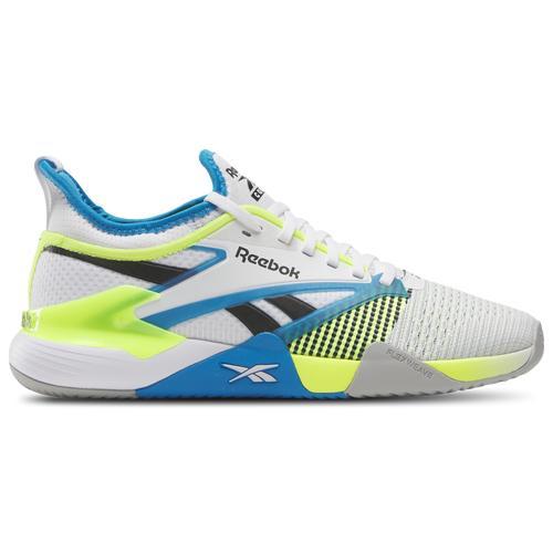 Reebok Mens Reebok Nano Court - Mens Running Shoes White/Digital Lime/Aqua Product Image