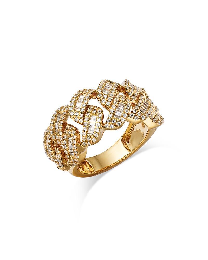 Bloomingdales Fine Collection Mens Diamond Pave Link Ring in 14K Yellow Gold, 1.50 ct. t. w. - Exclusive Product Image