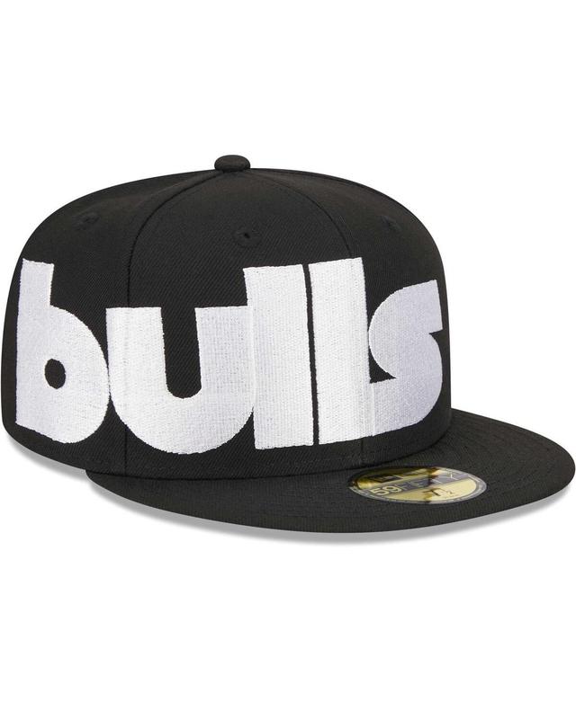 Mens New Era Black Chicago Bulls Checkerboard Uv 59FIFTY Fitted Hat Product Image