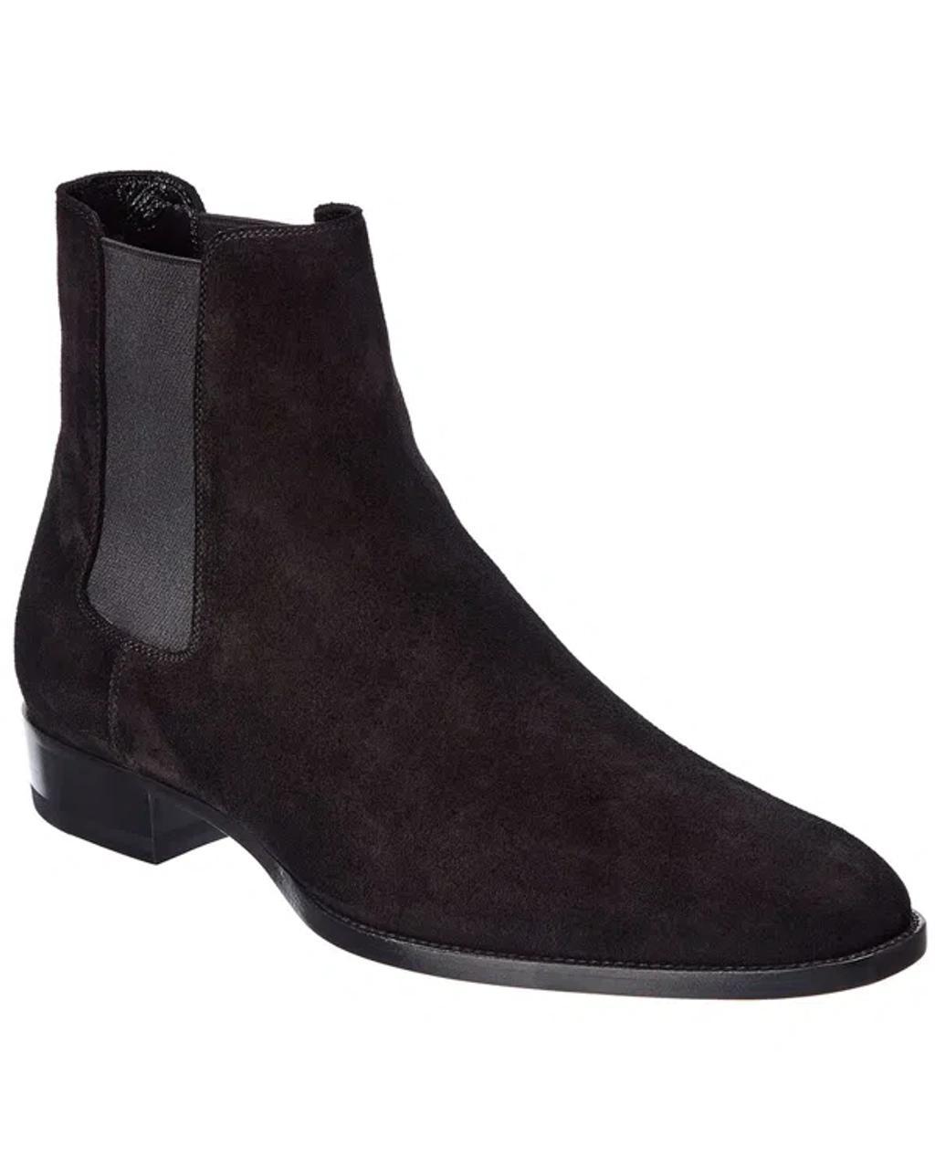 SAINT LAURENT Wyatt 30 Suede Boot In Black Product Image