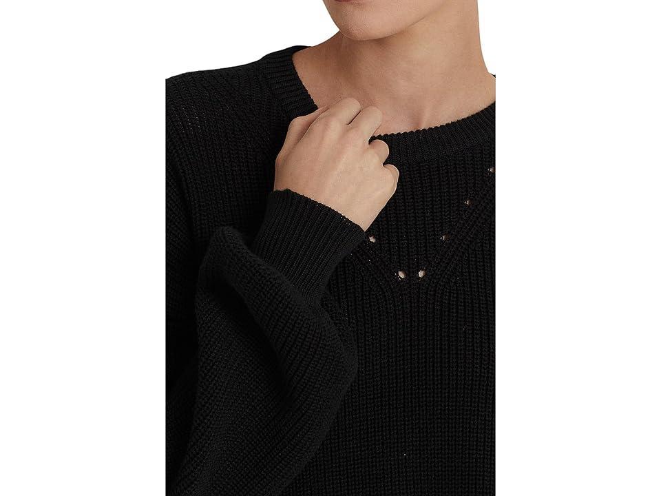 LAUREN Ralph Lauren Cotton Blouson Sleeve Sweater Women's Sweater Product Image