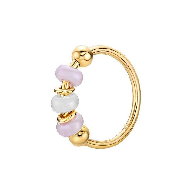 Lila Moon 14k Gold Seamless Pink Beaded Nose Ring, Womens, Yellow Product Image