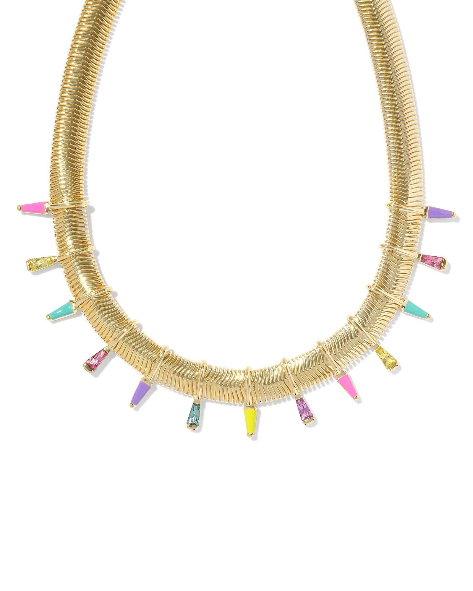 Kelsey Gold Statement Necklace in Multi Mix Product Image