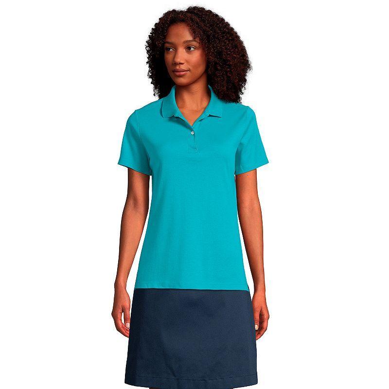 Womens Lands End School Uniform Short Sleeve Interlock Polo Shirt Product Image