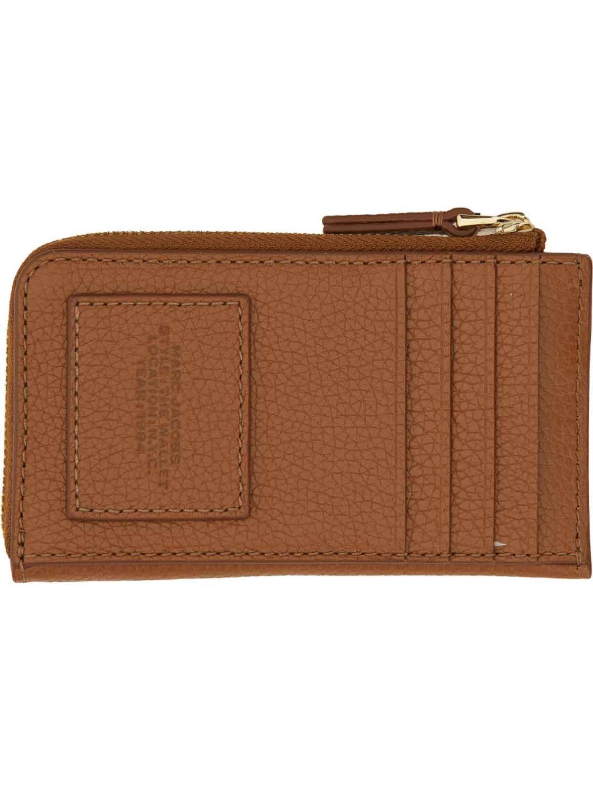 MARC JACOBS Leather Card Holder In Buff Product Image