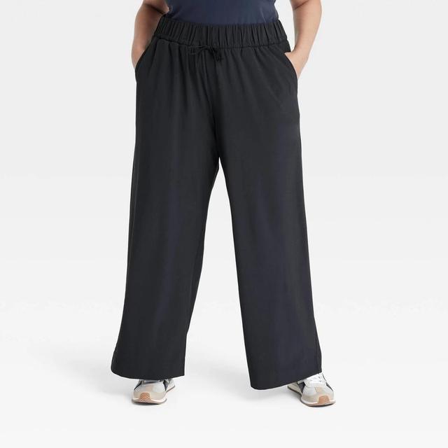 Womens Active Light High-Rise Wide Leg Pants - All In Motion Black 2X Product Image