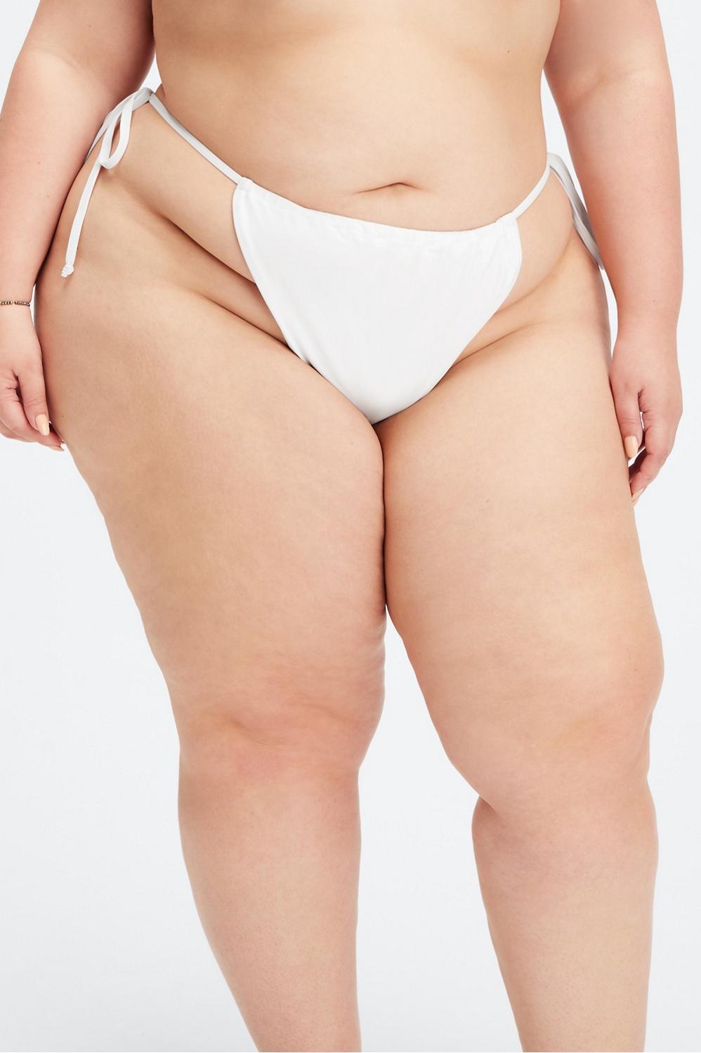 Fabletics High-Cut String Bikini Bottom Womens white plus Size 3X Product Image