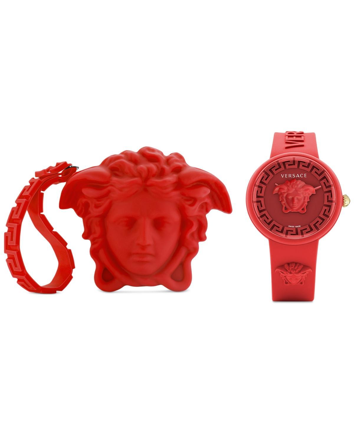 Versace Womens Swiss Medusa Pop Yellow Silicone Strap Watch 39mm Product Image