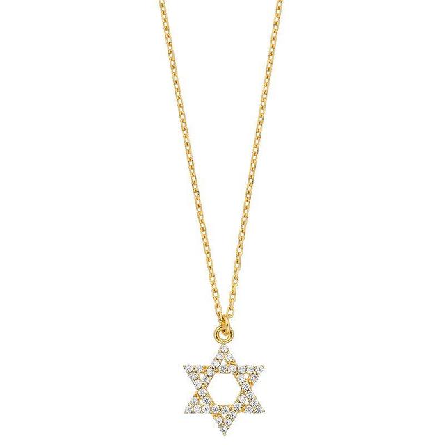 Sterling Silver Cubic Zirconia Star of David Pendant Necklace, Womens Product Image