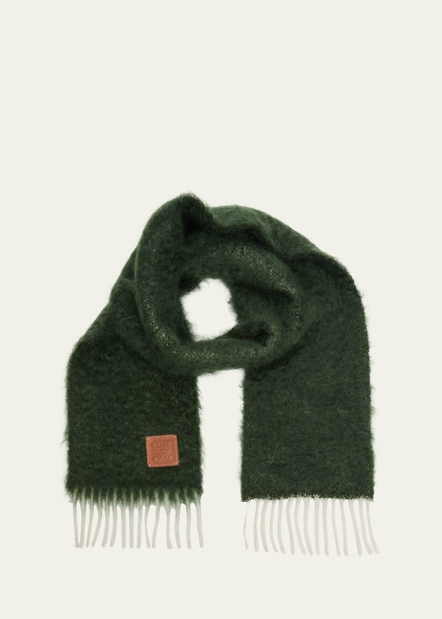 Womens Wool-Mohair Logo Patch Scarf Product Image