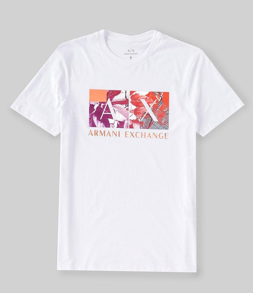 Armani Exchange Slim Fit Floral Box Graphic Short Sleeve T-Shirt Product Image