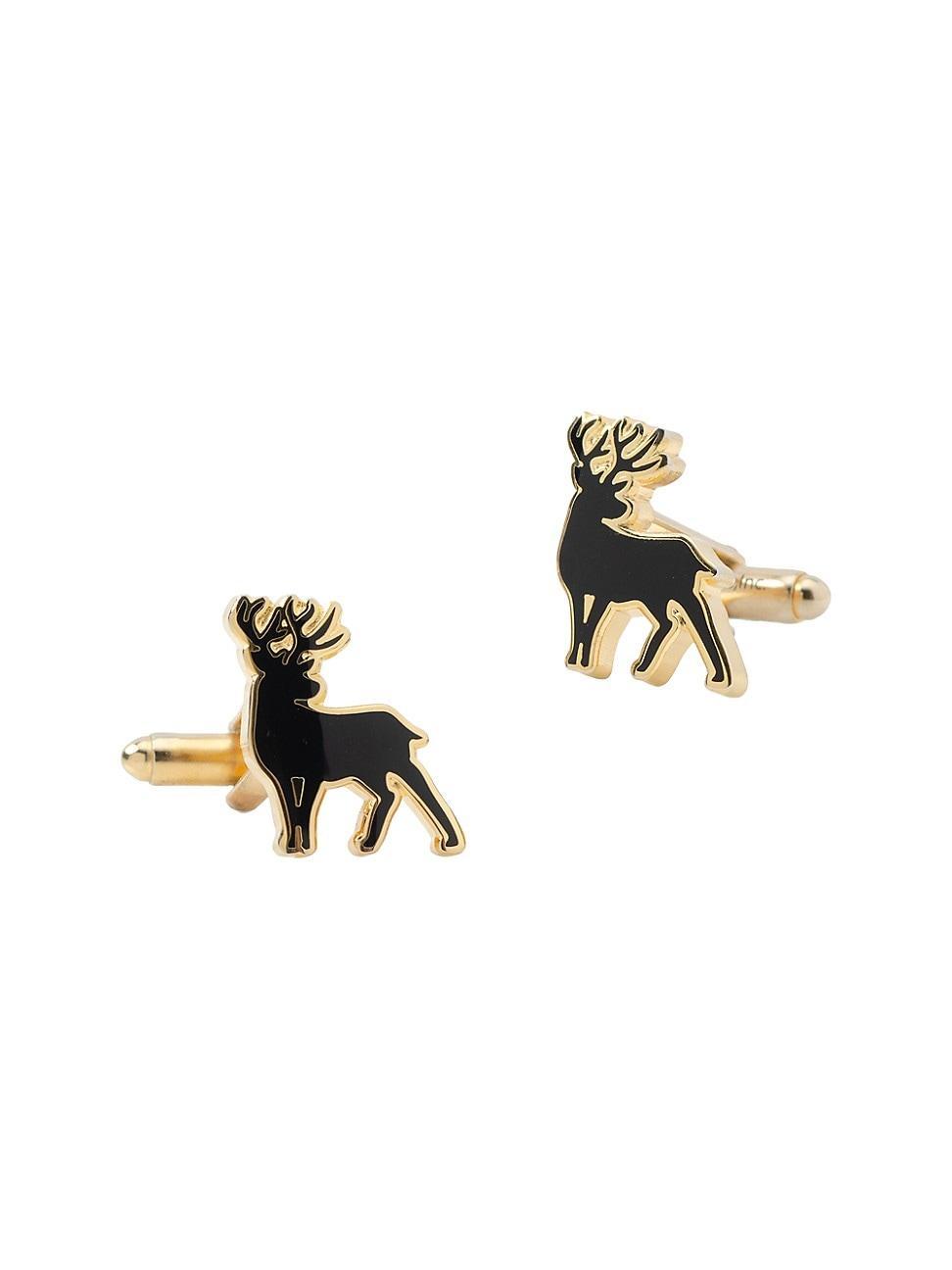 Mens Stag Deer Gold Cufflinks Product Image