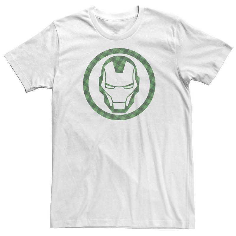 Big & Tall Marvel St. Patricks Day Iron Man Plaid Logo Tee, Mens Product Image