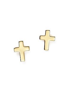 Saks Fifth Avenue Womens 14K Yellow Gold Cross Earrings Product Image