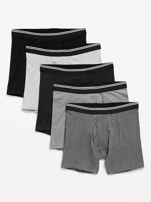 Soft-Washed Built-In Flex Boxer-Brief Underwear 5-Pack -- 6.25-inch inseam Product Image