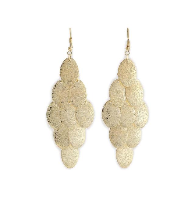 Sohi Womens Gold Dented Drop Earrings Product Image