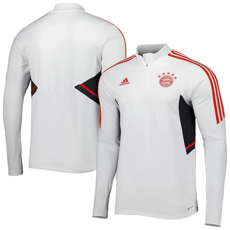 Mens adidas White Bayern Munich Team Training AEROREADY Quarter-Zip Top Product Image