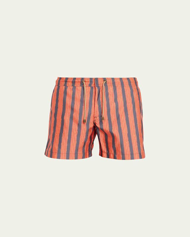 Mens Hand-Drawn Striped Swim Shorts Product Image