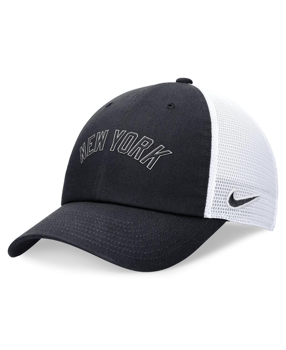 Mens Nike Navy New York Yankees Evergreen Wordmark Trucker Adjustable Hat Product Image