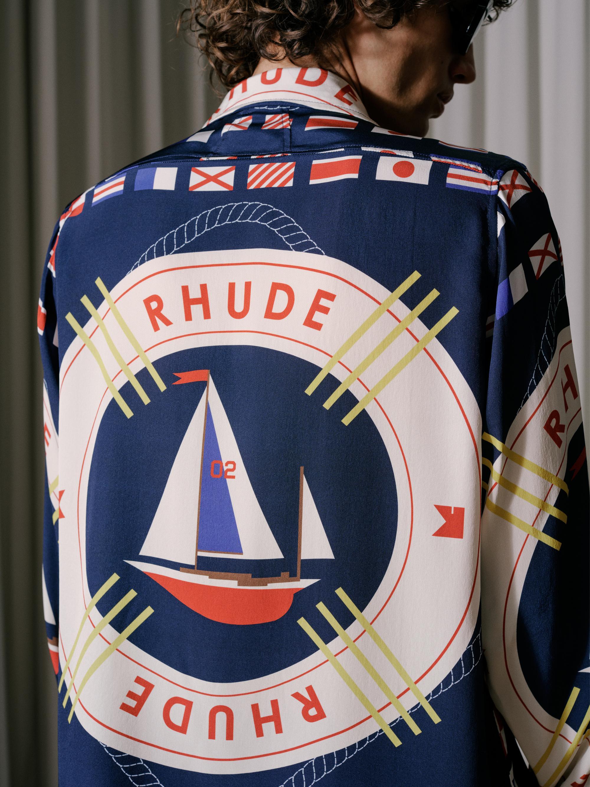 RHUDE FLAG SAIL LS SILK SHIRT Male Product Image