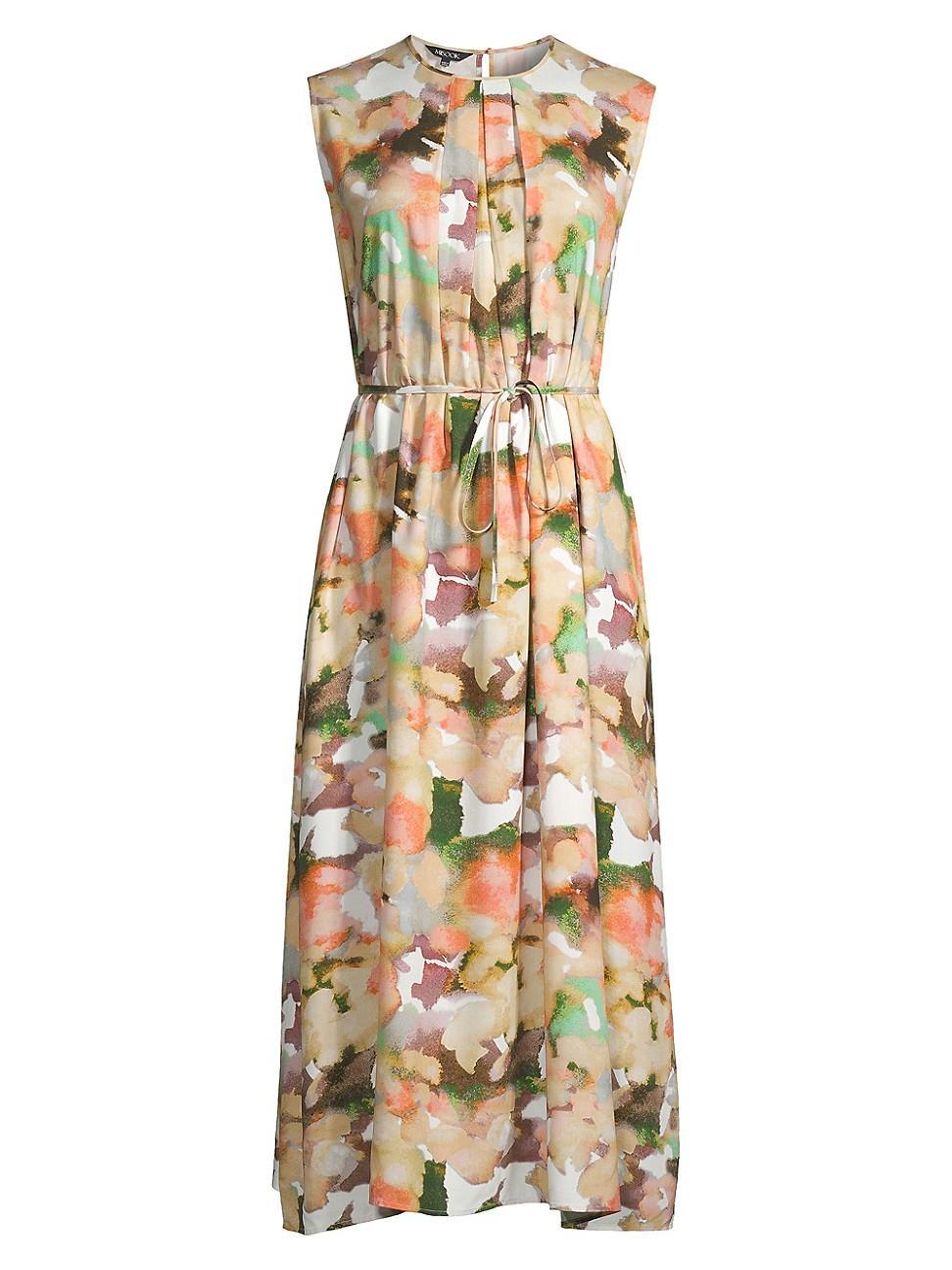 Misook Pleated Watercolor Dress Product Image