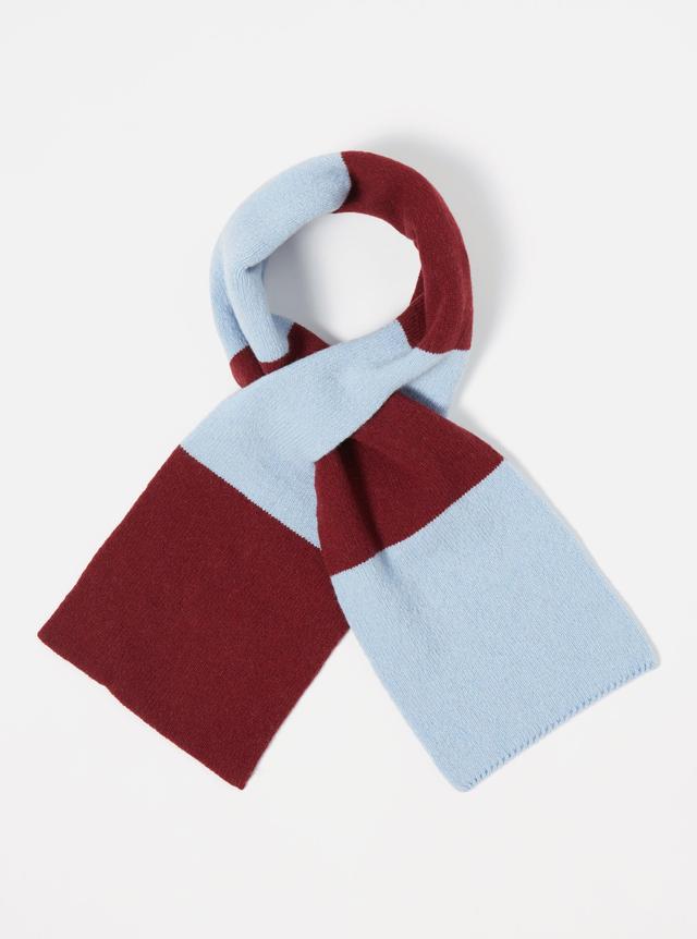 Universal Works Deluxe Football Scarf in Sky/Claret Soft Wool Product Image