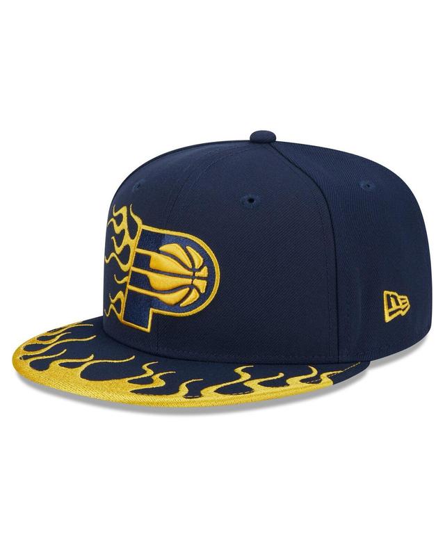 Mens New Era Indiana Pacers Rally Drive Flames 9FIFTY Snapback Hat, Blue Product Image