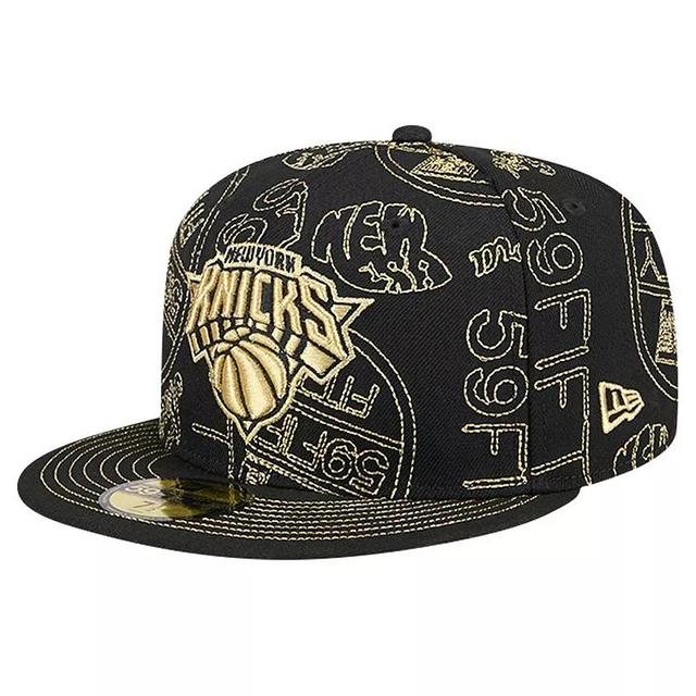 Mens New Era New York Knicks 59FIFTY Day Allover Print Stencil Fitted Hat Product Image