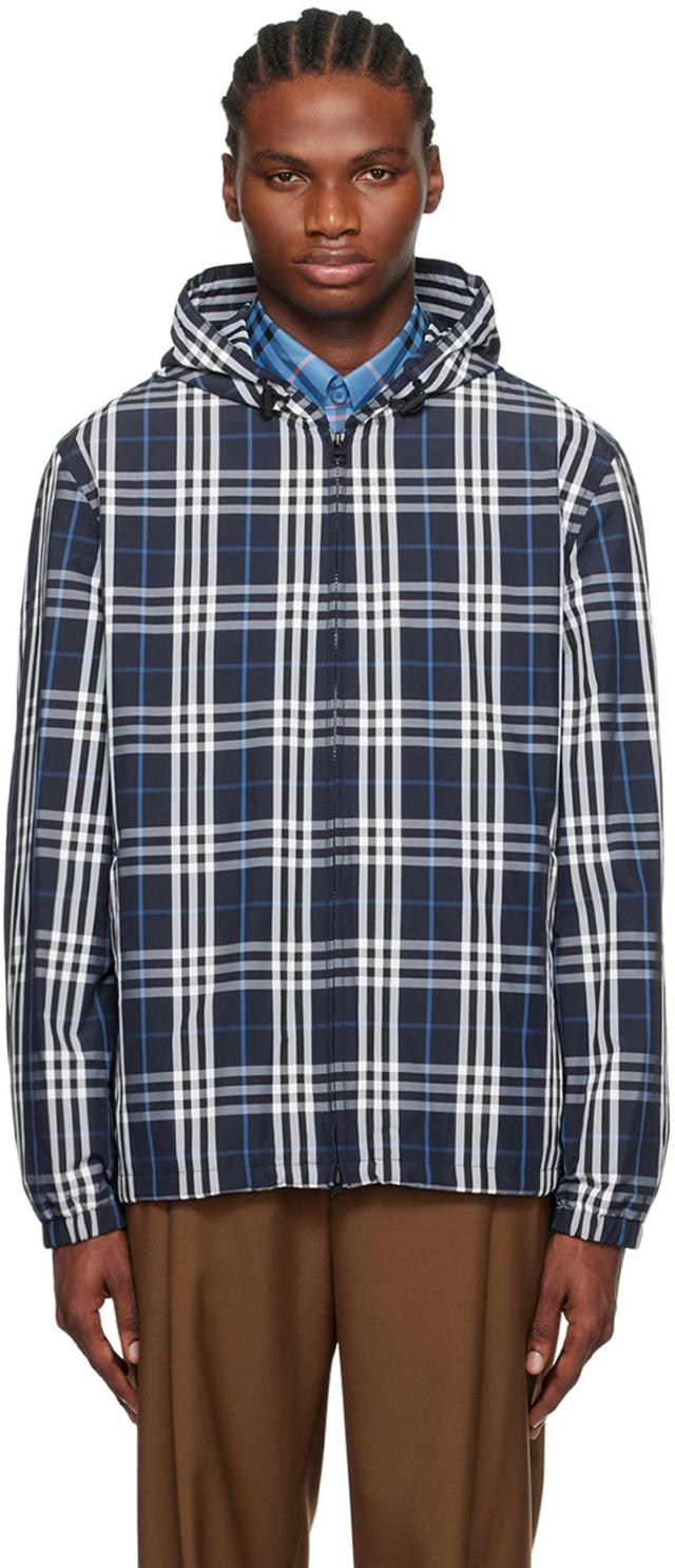 Navy Check Jacket In White/dcblueipchk Ca Product Image