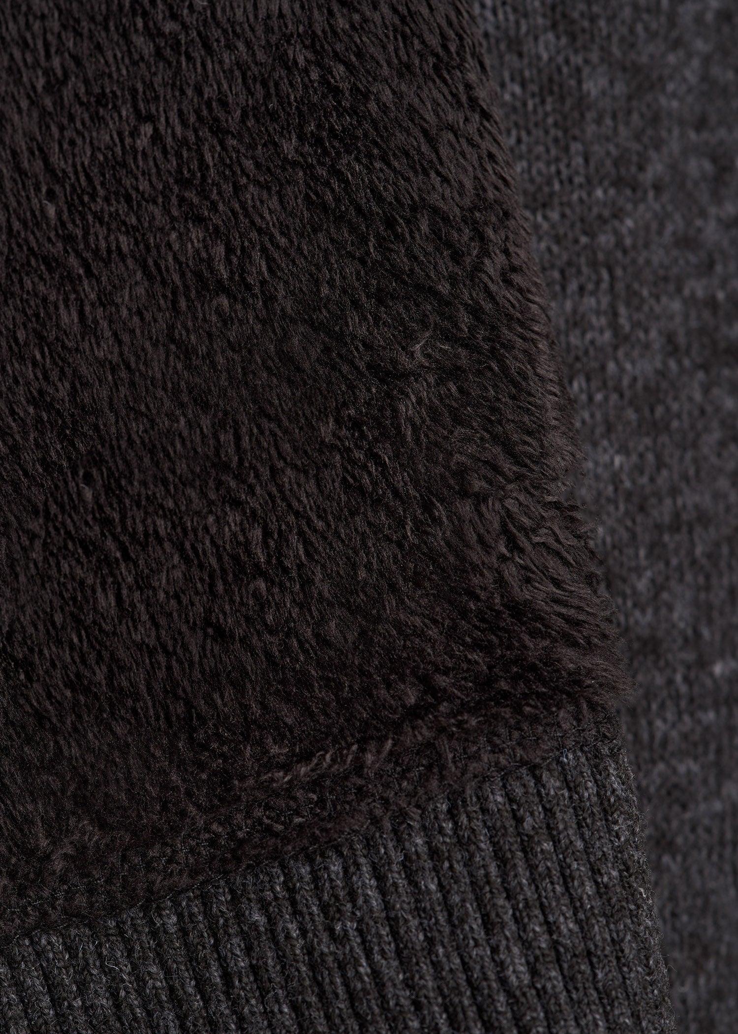 Hooded Sherpa Sweater for Tall Men in Charcoal Mix Product Image