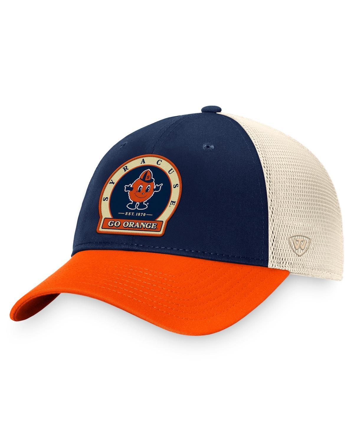 Mens Top of the World Navy Syracuse Orange Refined Trucker Adjustable Hat Product Image